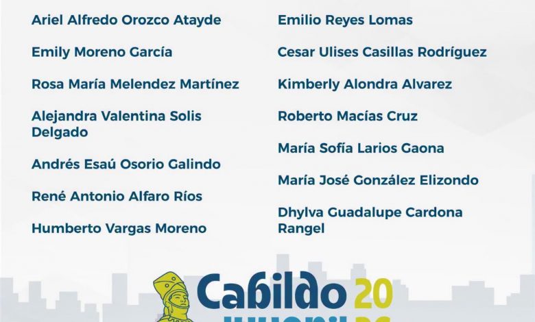 Jóvenes seleccionados para integrar el Cabildo Juvenil 2026